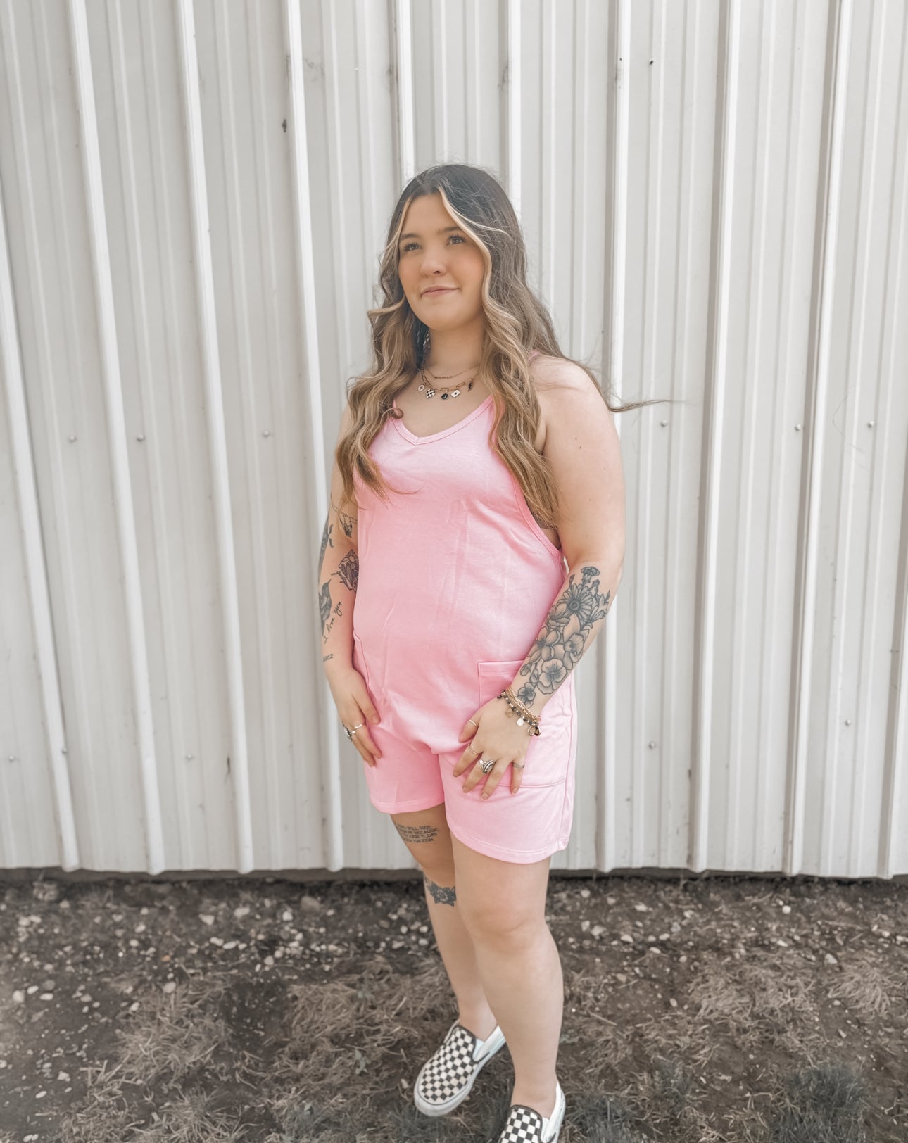 Pink Tank Top Romper *FINAL SALE*