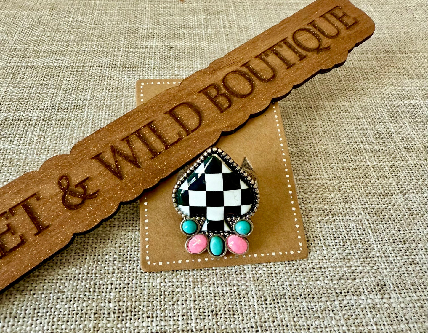 WESTERN CHECK SPADE RING