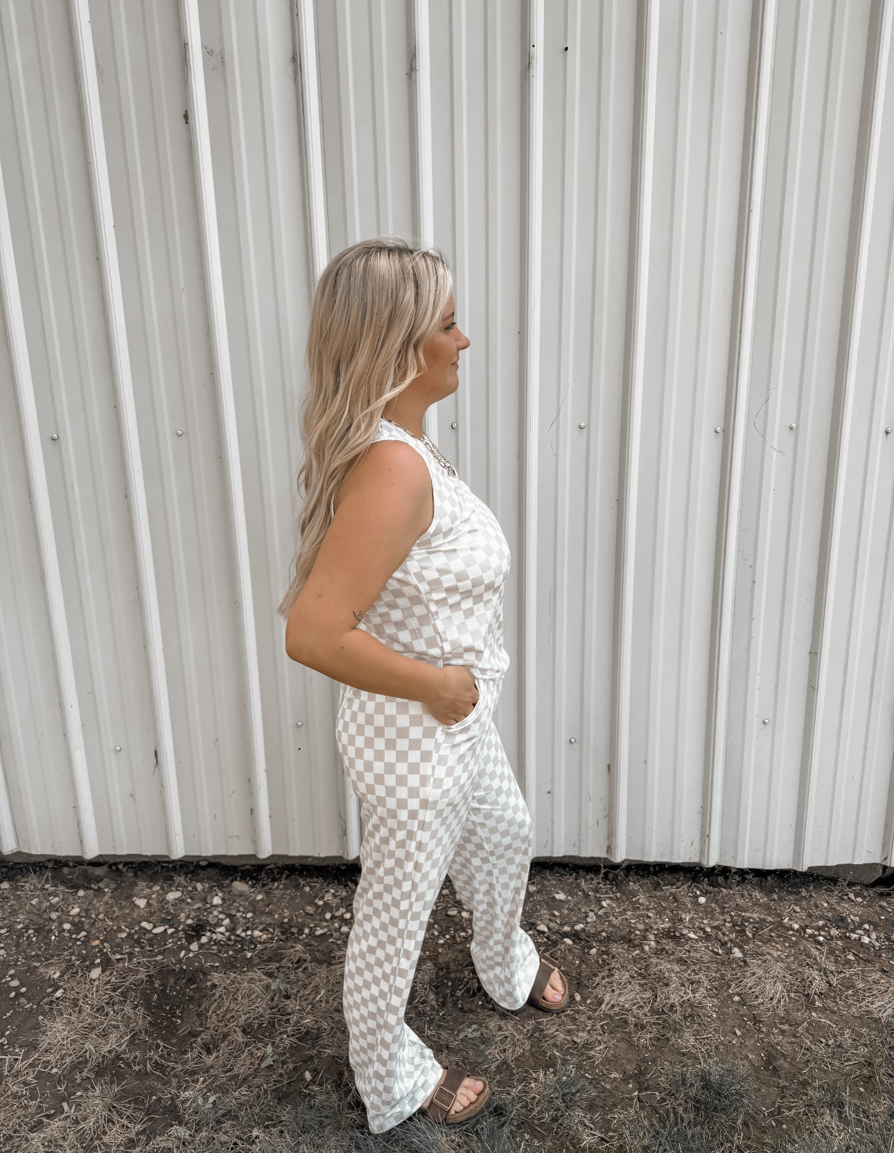 Checkered Tank Lounge Set *FINAL SALE*
