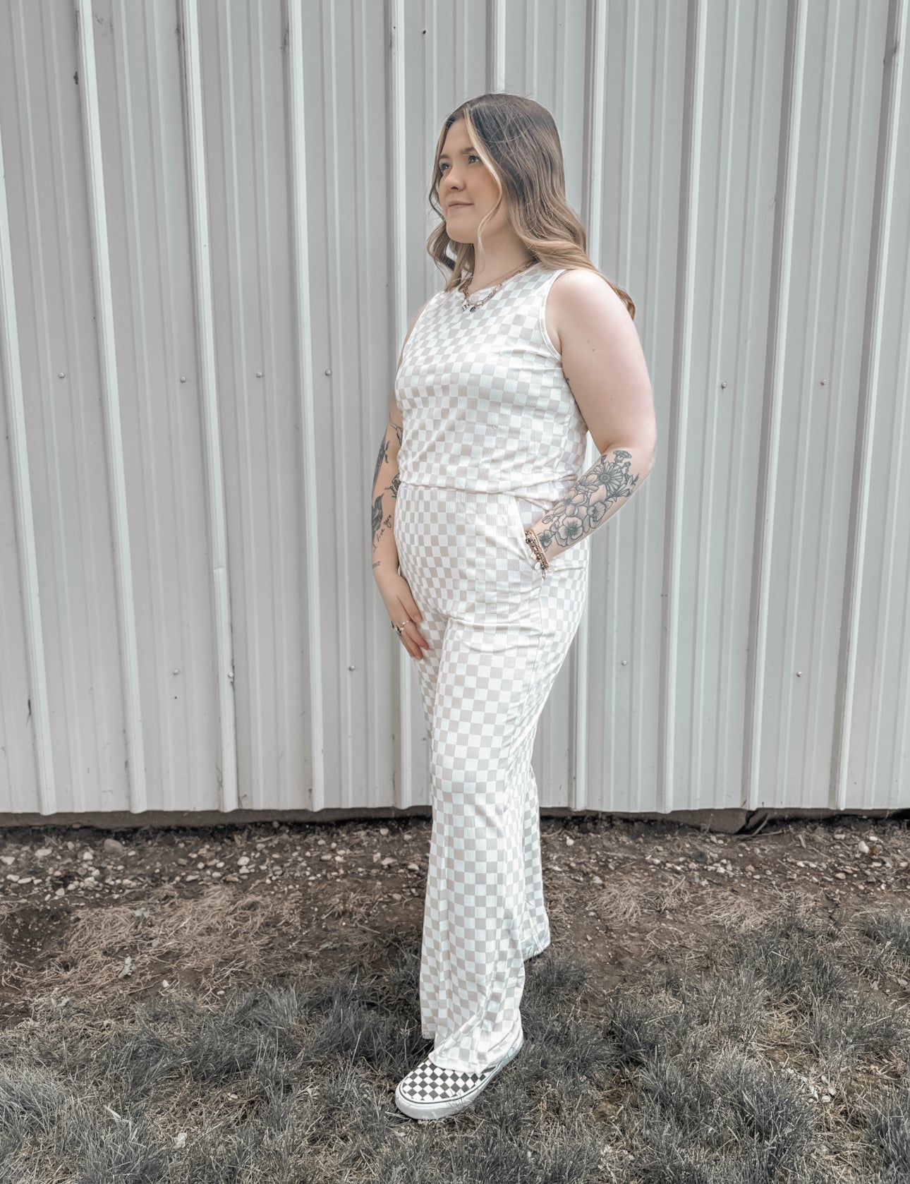 Checkered Tank Lounge Set *FINAL SALE*