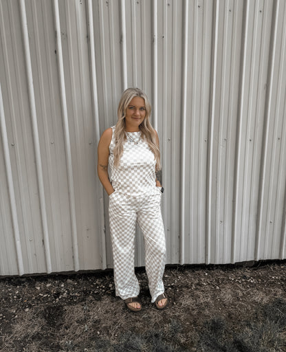 Checkered Tank Lounge Set *FINAL SALE*