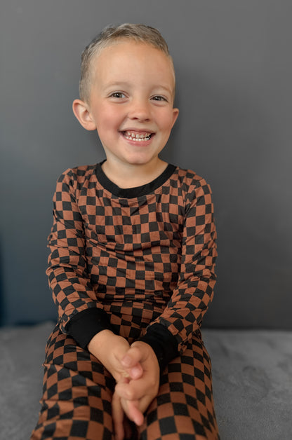 CHECKERED COCOA KIDS SET