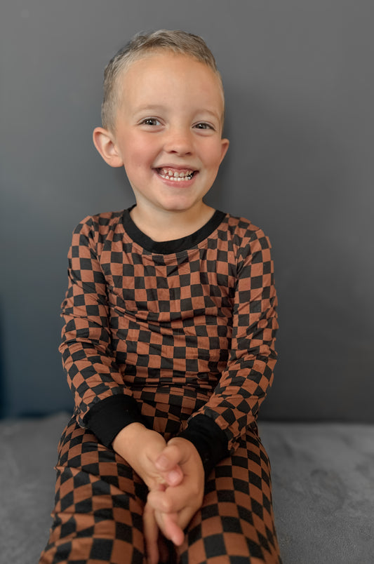 CHECKERED COCOA KIDS SET