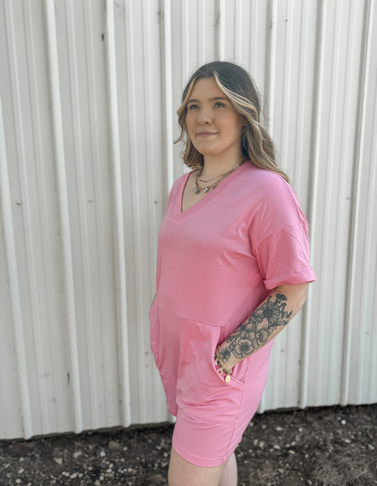 Pink T-Shirt Romper *FINAL SALE*