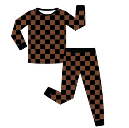 CHECKERED COCOA KIDS SET