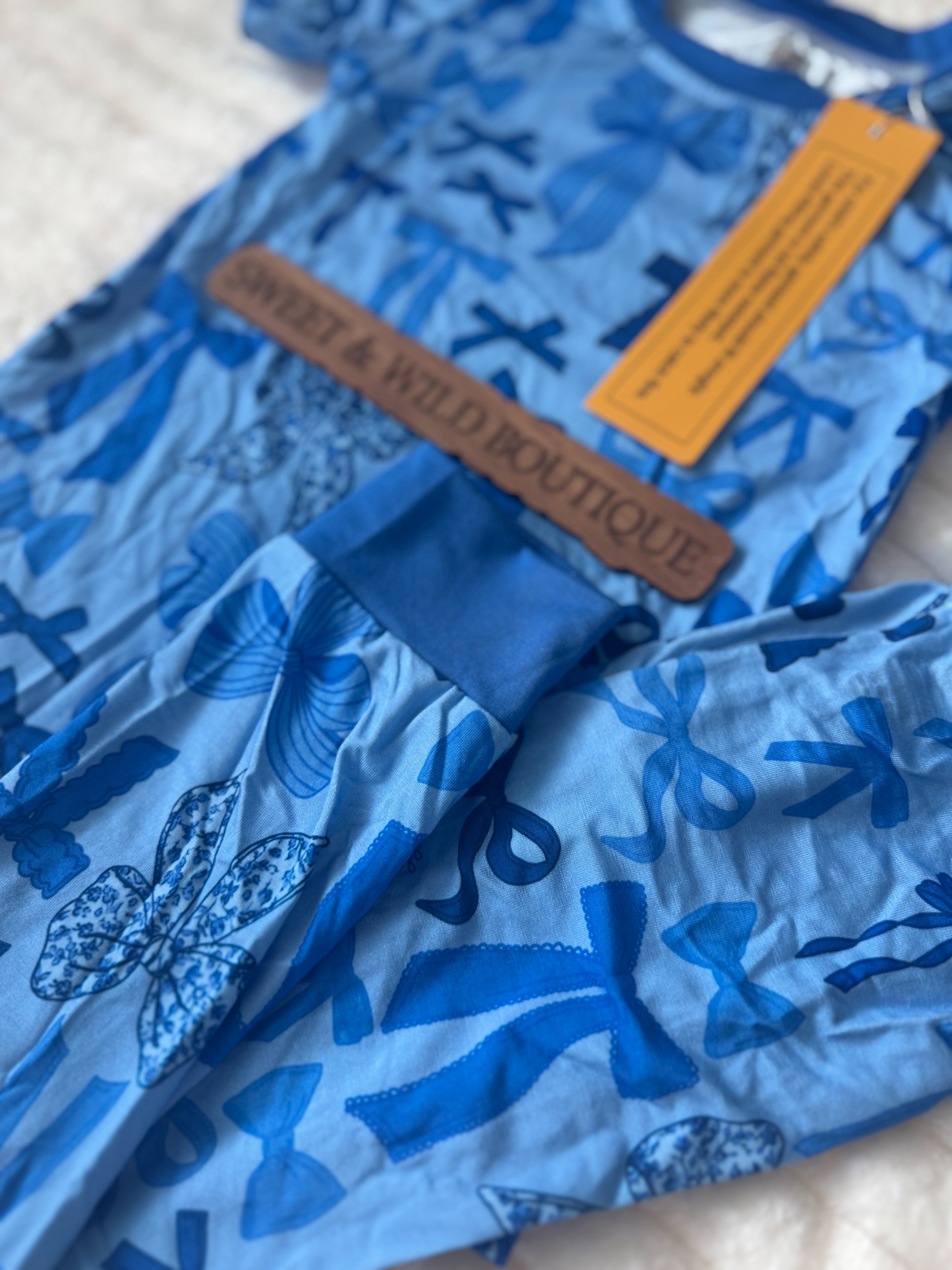 DARLING TOILE BOWS 2PC KID SET